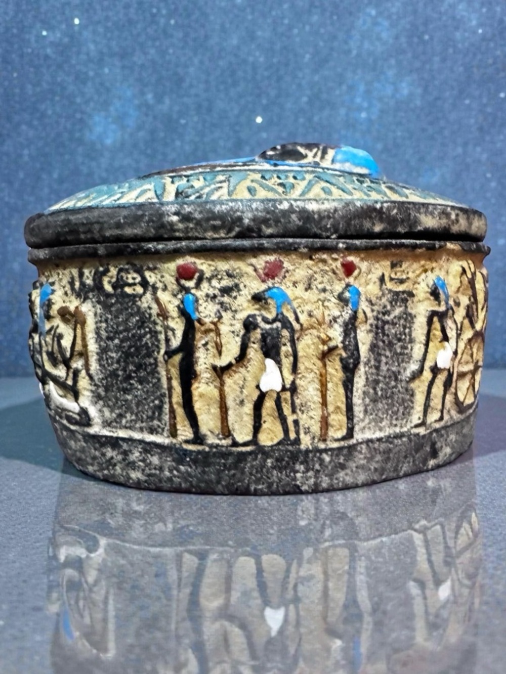 Ancient Egyptian Pharaonic Stone Carved Jewelry Box. New. - Picture 7 of 14